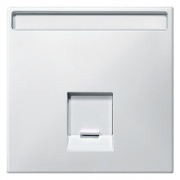 Накладка 1-ая тел/комп розеток с полем для надп Rj11/RJ45 прямая System Design Merten полярно-белый