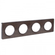 Рамка Odace 4 поста Венге (алюминевая вставка)