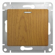 Одноклавишный выключатель с подсветкой 10А механизм SE Glossa, дерево дуб