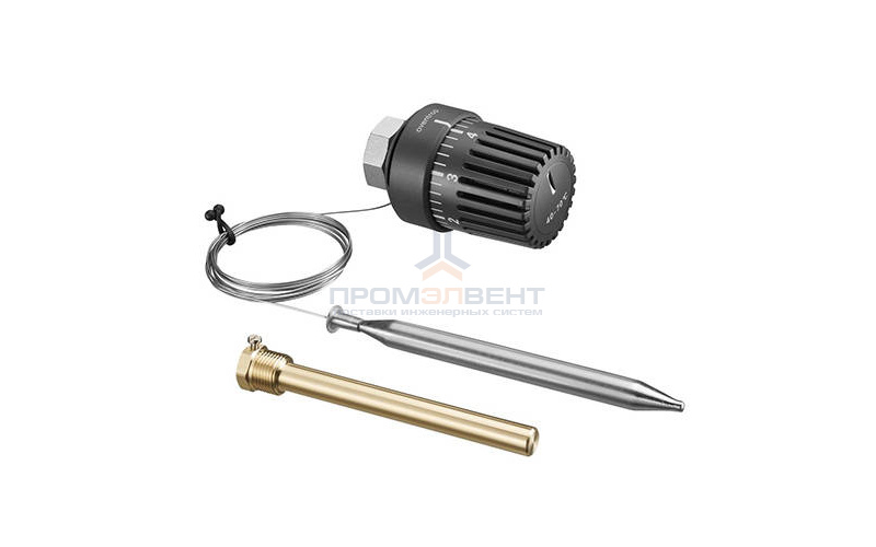 Головка термостатическая Oventrop Tri-D - M30x1.5 (70-100°C, с погружным датчиком 5 м., цвет  черны)