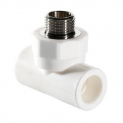 Тройник с переходом на наружную резьбу VALTEC VTp.733 - 25 x 3/4" (для полипропилен.труб, белый)