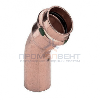 Уголок Viega d76,1 под пресс, НВ 45° Profipress XL с SC-Contur, медь