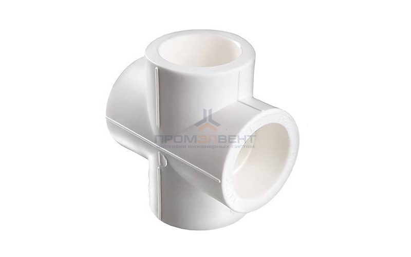 Крестовина VALTEC VTp.741 - 40 (для полипропиленовых труб под пайку, цвет белый)