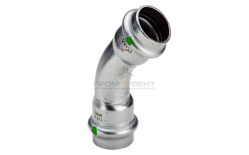 Отвод 45° Viega Sanpress Inox 2326 - 28 (нержавеющая сталь)