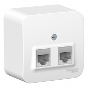 Розетка двойная RJ45 + RJ11 Blanca Schneider Electric белая изол.пластина