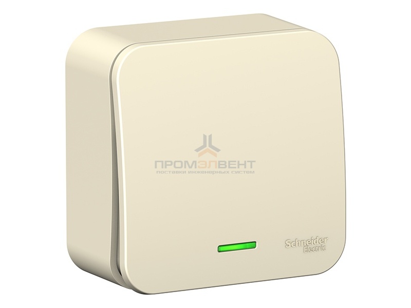 Выключатель 1-клавишный с подсветкой (cх.1) Blanca Schneider Electric 6А 250В молочный