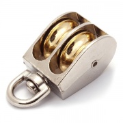 Блок для троса двойной 50мм металлический шкив (трос 12мм) оцинкованный