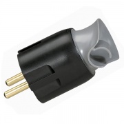 Вилка Legrand с заземлением 16А с поворотным механизмом черная