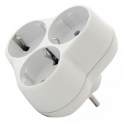 Тройник на 3 розетки с заземлением круглый 16А