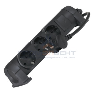 Удлинитель Legrand "Комфорт" черный 16А 3 розетки 3м с выключателем