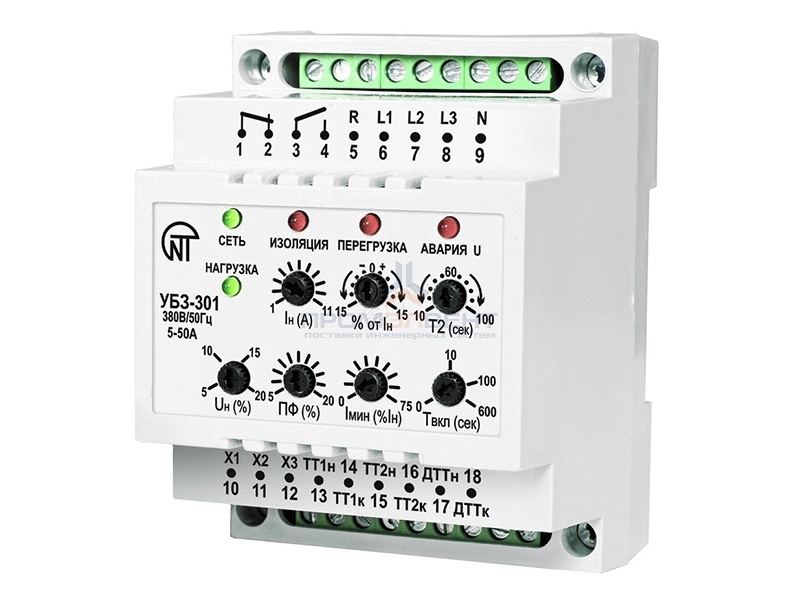 Универсальный блок защиты асинхронных двигателей УБЗ-301 5-50A
