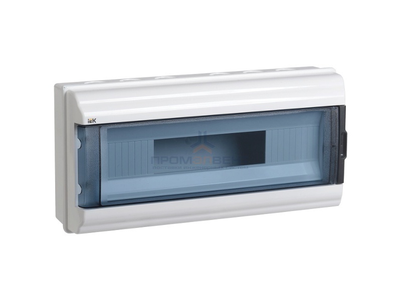Бокс влагозащищенный КМПн-18 IP55 на 18 модулей навесной пластиковый с прозрачной дверкой ИЭК
