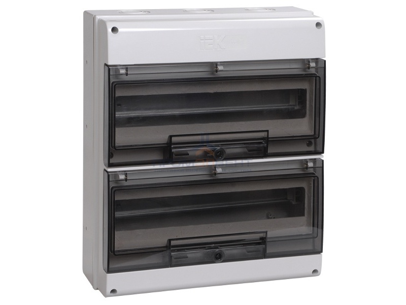 Щит влагозащищенный КМПн-32 IP66 на 32 модуля навесной пластиковый с прозрачной дверкой ИЭК